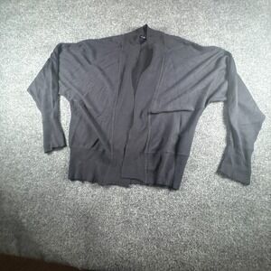 89th & Madison Cardigan Sweater Womens Medium Gray Acrylic Knit Open Drape Front